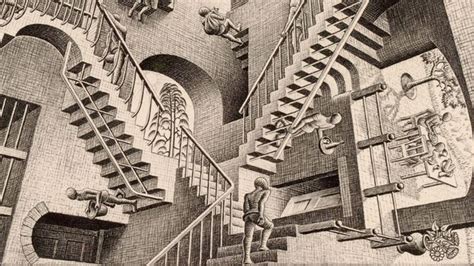 The Surreal Worlds within MC Escher's Mirrors